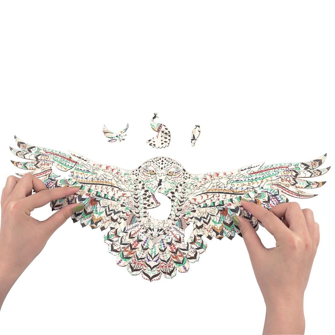SNOWY OWL Wooden Jigsaw Puzzle - KAAYEE Puzzle