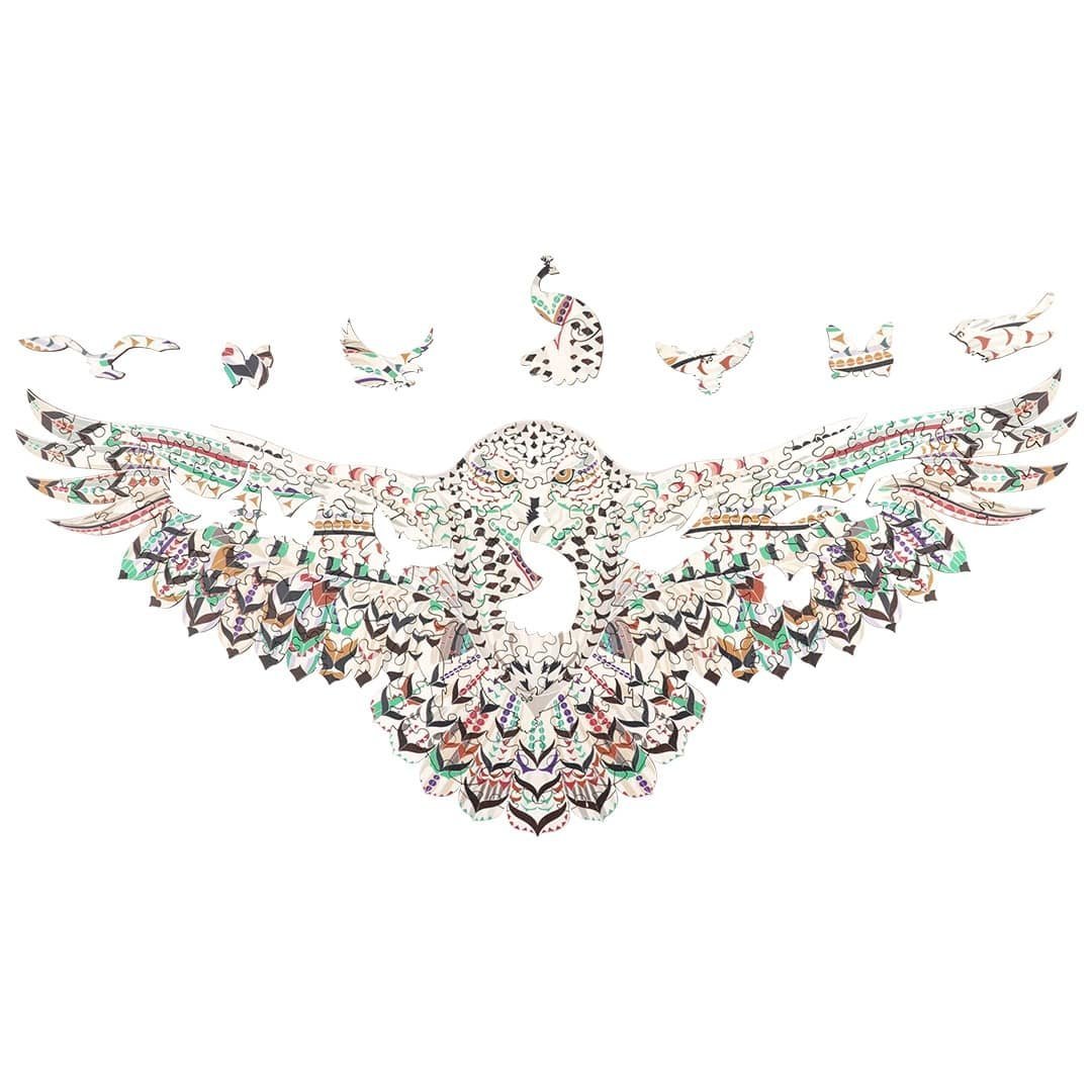 SNOWY OWL Wooden Jigsaw Puzzle - KAAYEE Puzzle
