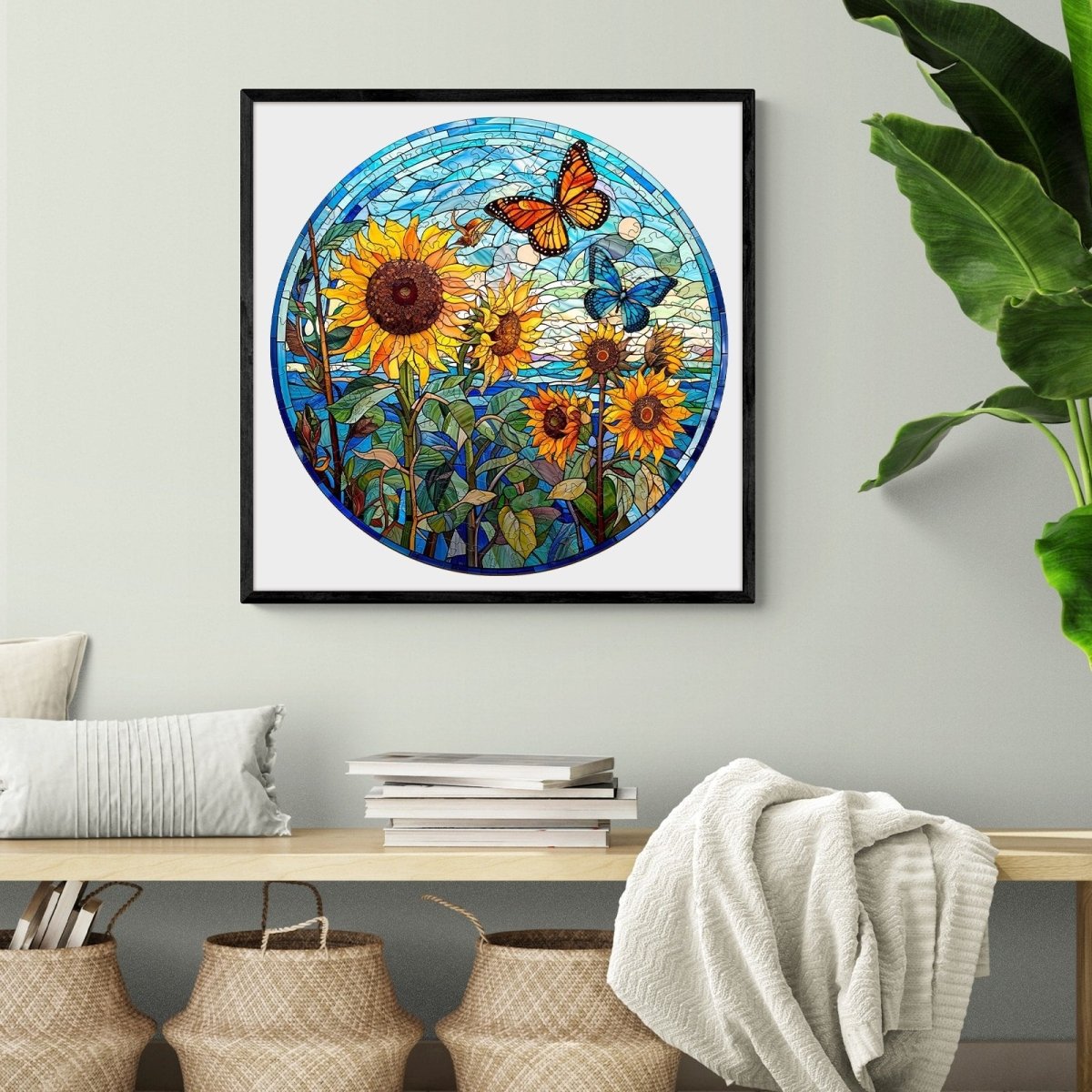 Stained Glass Sunflower Wooden Jigsaw Puzzle - KAAYEE Puzzle