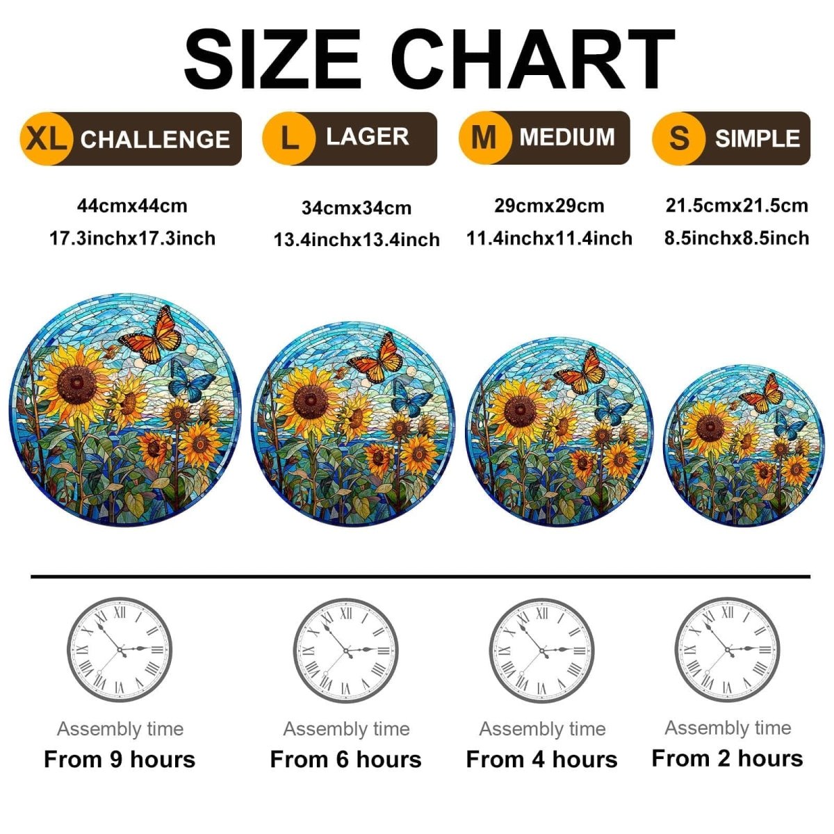 Stained Glass Sunflower Wooden Jigsaw Puzzle - KAAYEE Puzzle