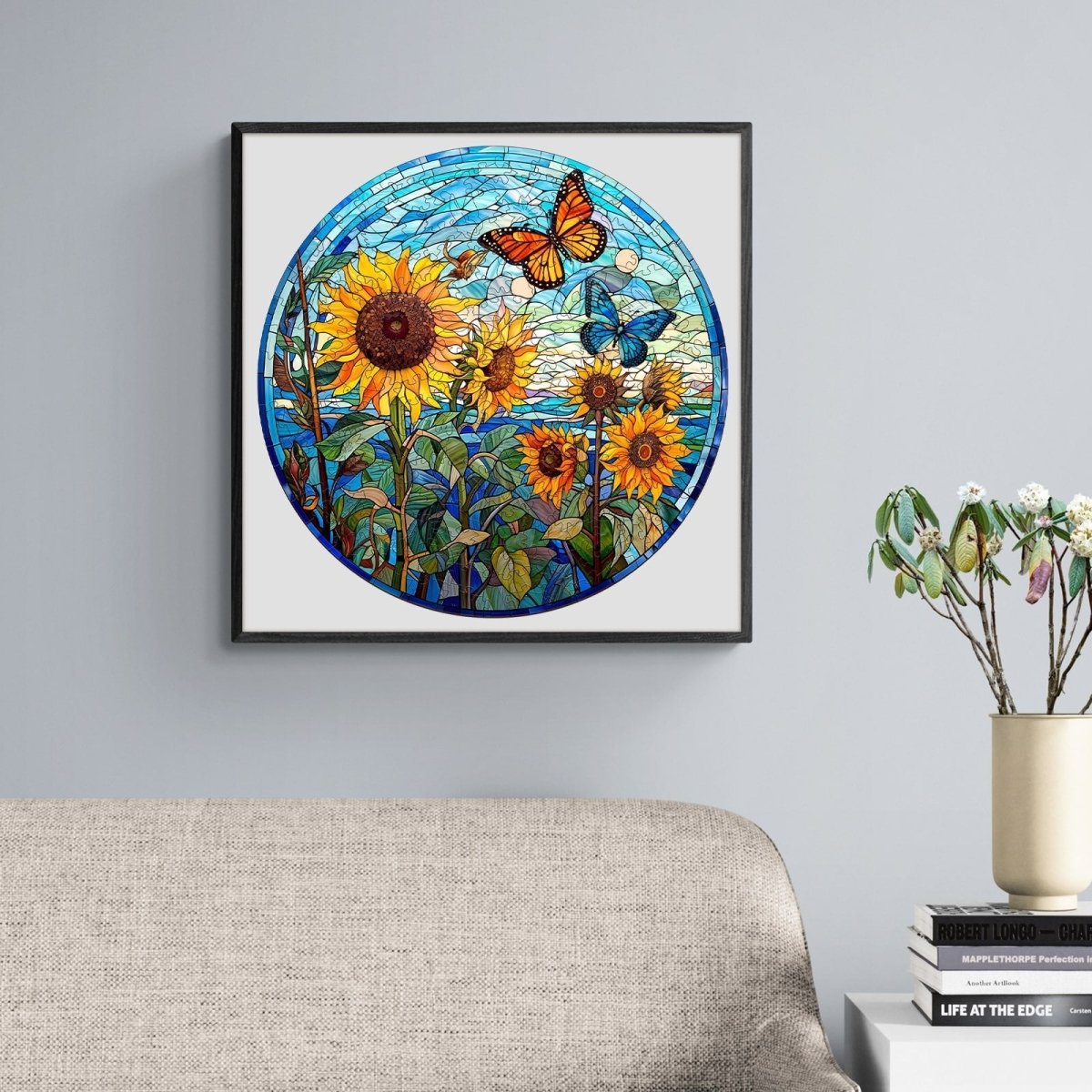 Stained Glass Sunflower Wooden Jigsaw Puzzle - KAAYEE Puzzle