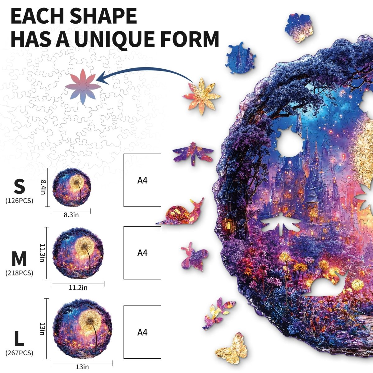 Starlight Plants Wooden Jigsaw Puzzle - KAAYEE Puzzle