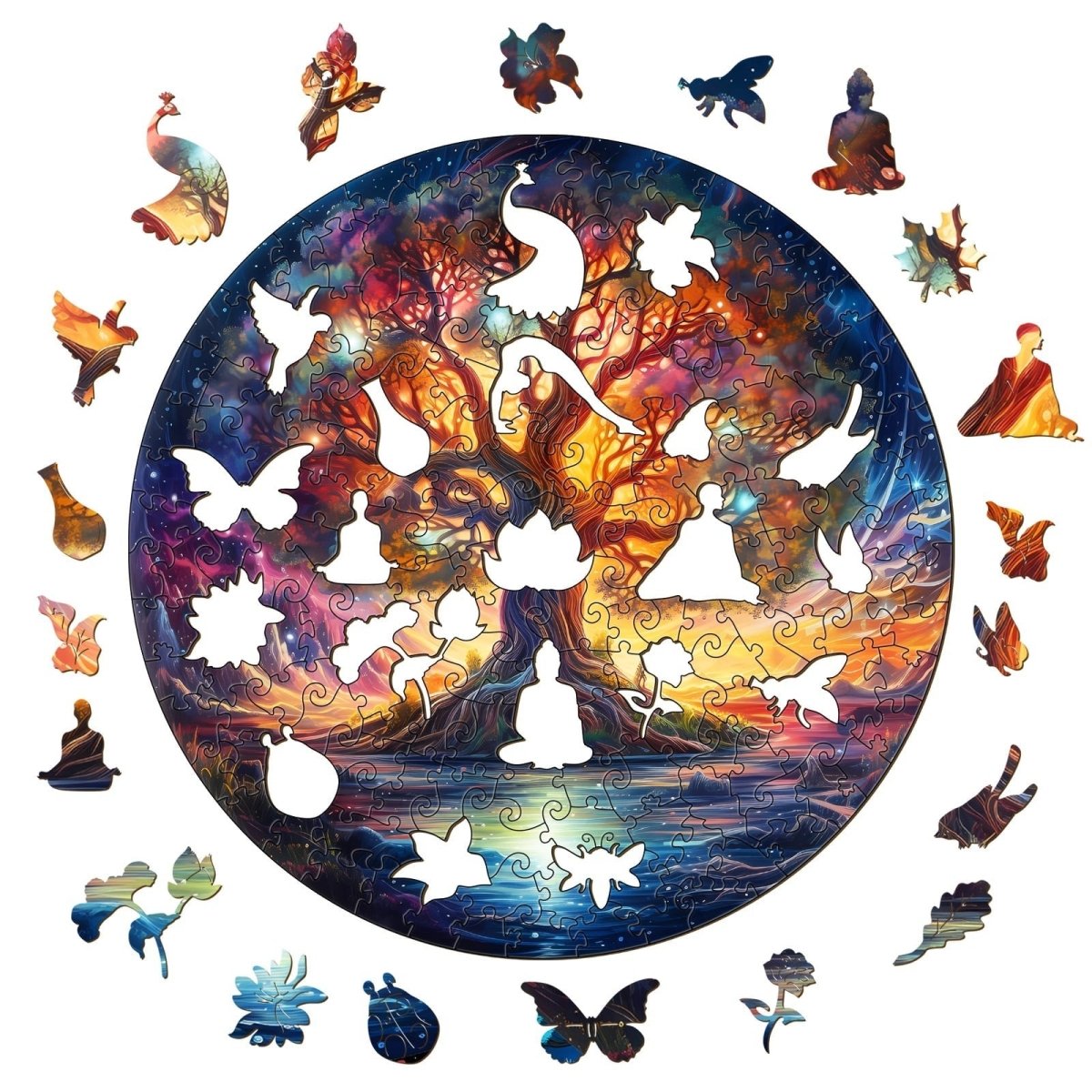 Starry Night Tree of Life Wooden Jigsaw Puzzle - KAAYEE Puzzle