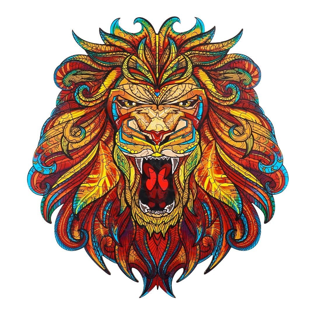 STATELY LION Wooden Jigsaw Puzzle - KAAYEE Puzzle