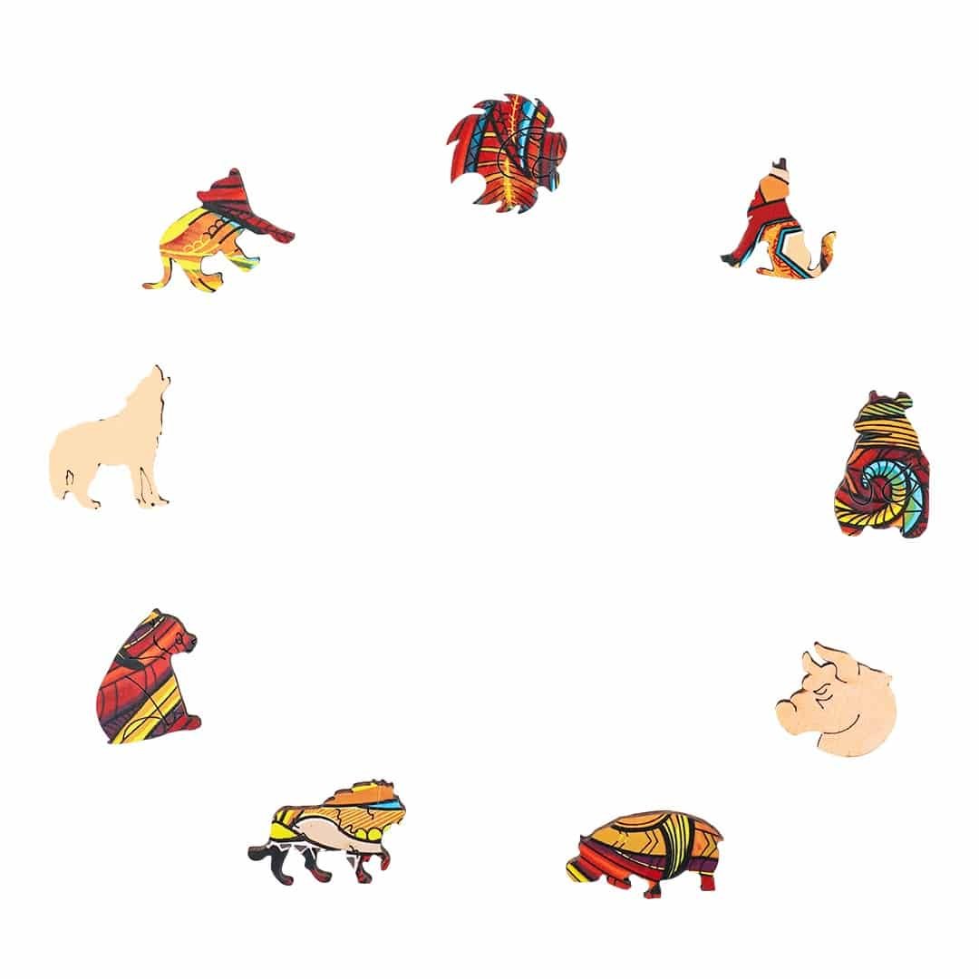 STATELY LION Wooden Jigsaw Puzzle - KAAYEE Puzzle