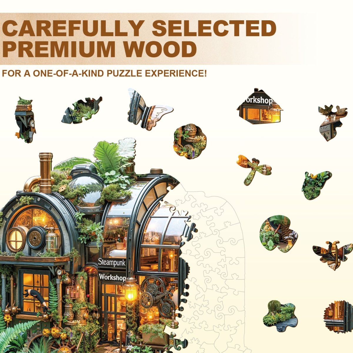 Steampunk greenhouse Wooden Jigsaw Puzzle - KAAYEE Puzzle