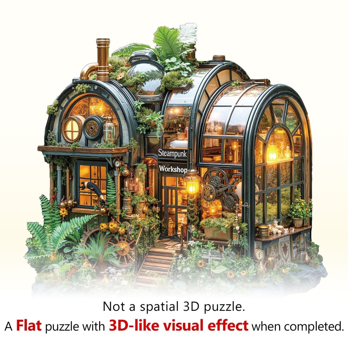 Steampunk greenhouse Wooden Jigsaw Puzzle - KAAYEE Puzzle