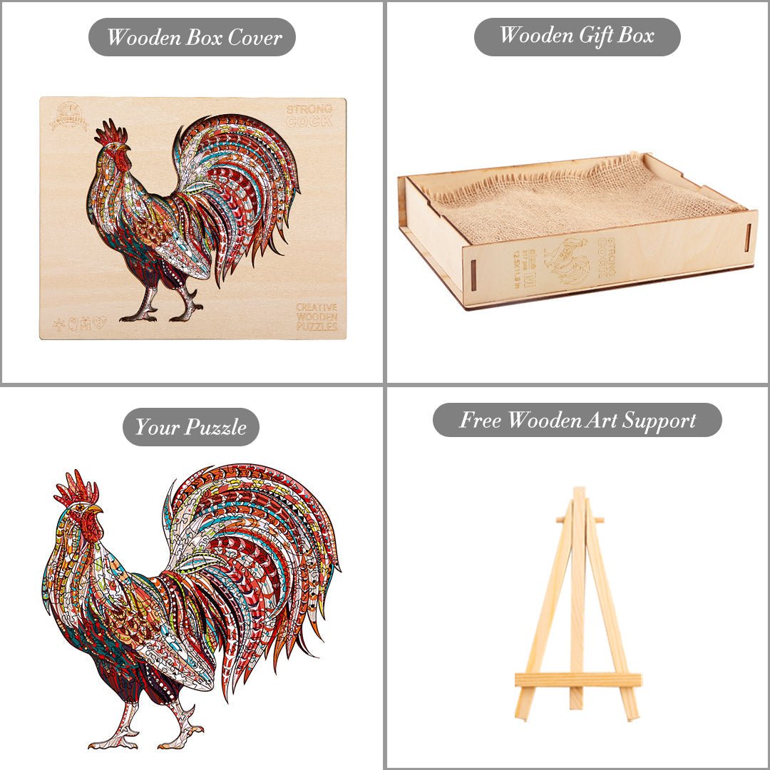 STRONG COCK RD Wooden Jigsaw Puzzle - KAAYEE Puzzle