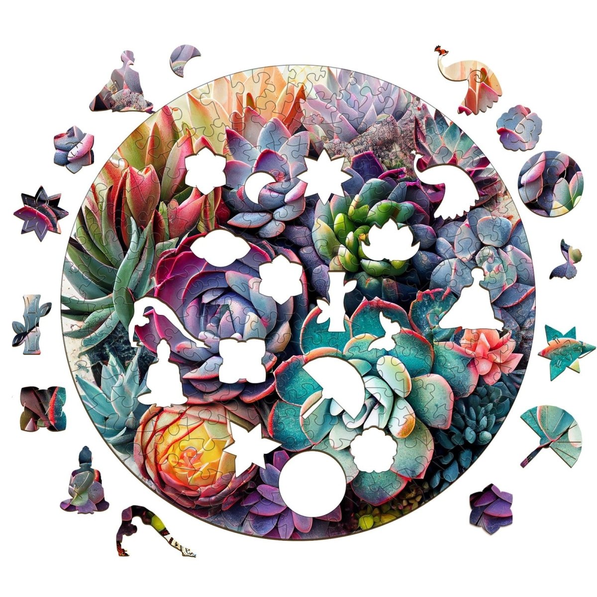 Succulent Plant 1 Wooden Jigsaw Puzzle - KAAYEE Puzzle