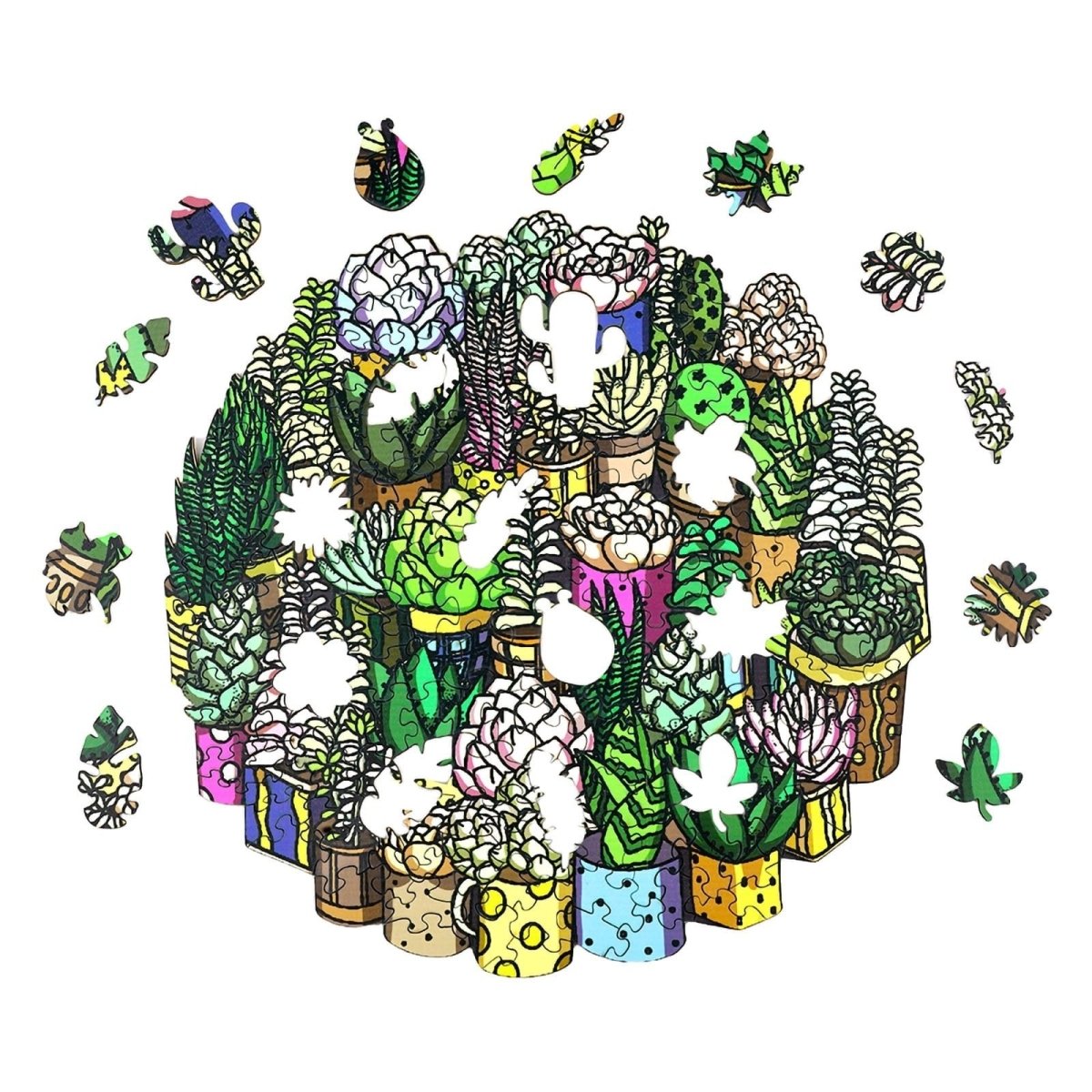 SUCCULENT PLANT Wooden Jigsaw Puzzle - KAAYEE Puzzle
