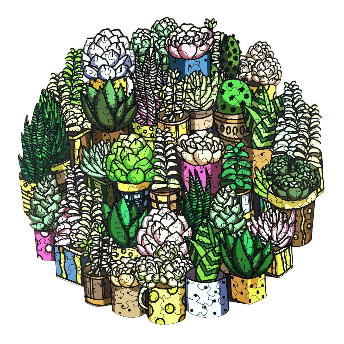 SUCCULENT PLANT Wooden Jigsaw Puzzle - KAAYEE Puzzle