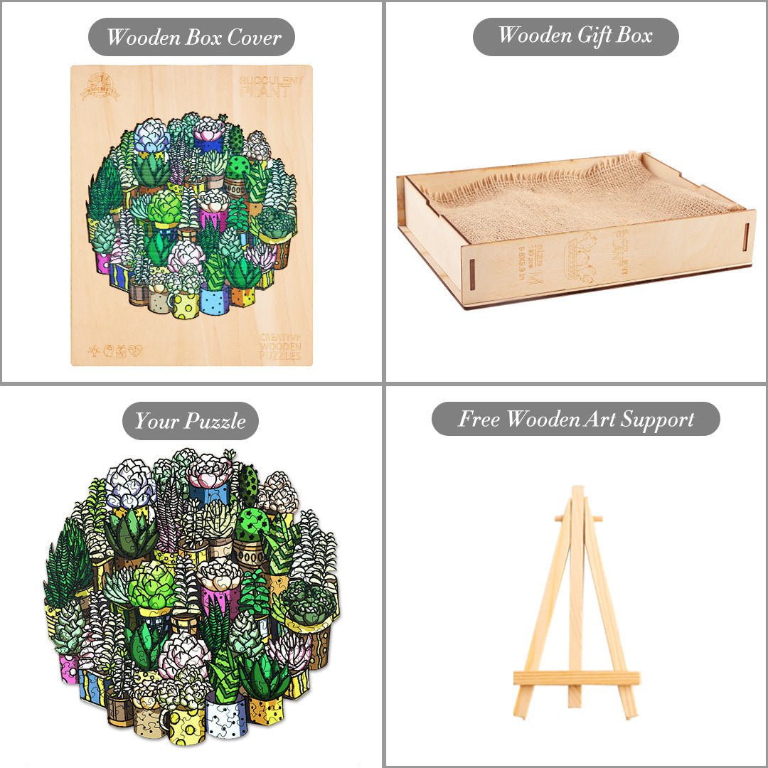 SUCCULENT PLANT Wooden Jigsaw Puzzle - KAAYEE Puzzle