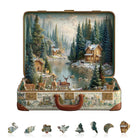 Suitcase scenery - Nordic forest Wooden Jigsaw Puzzle - KAAYEE Puzzle