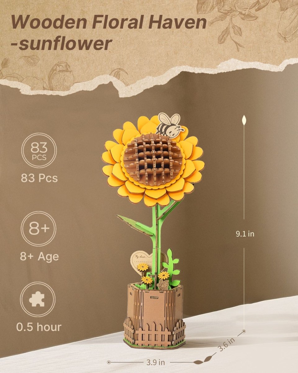 Sunflower DIY Wooden Flower - KAAYEE Puzzle