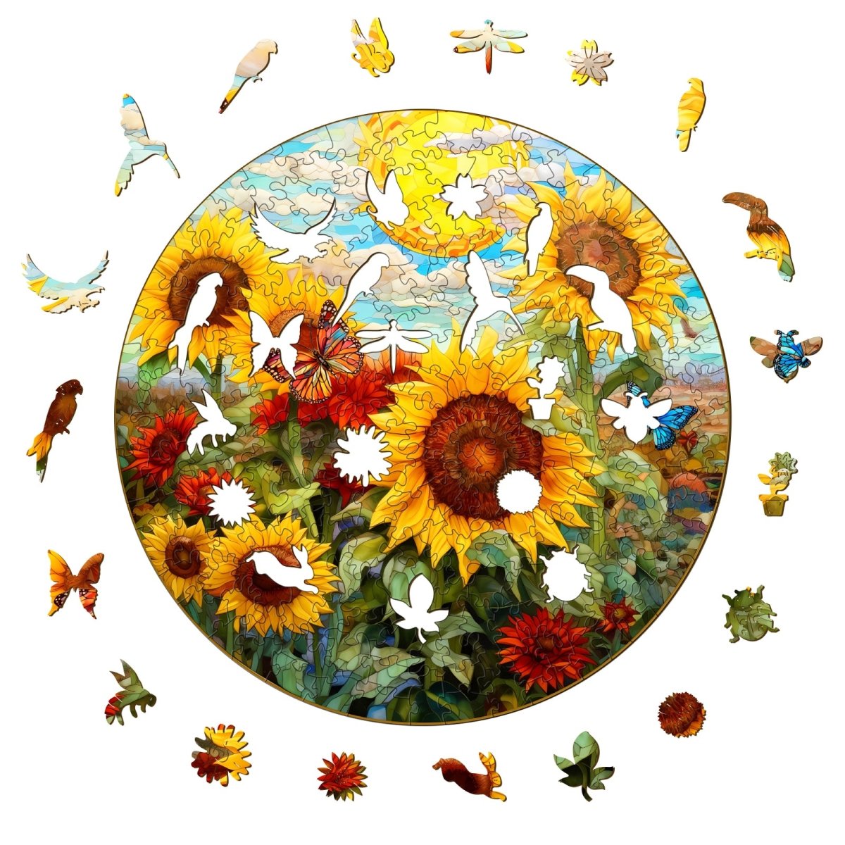 Sunflower Sonata Wooden Jigsaw Puzzle - KAAYEE Puzzle
