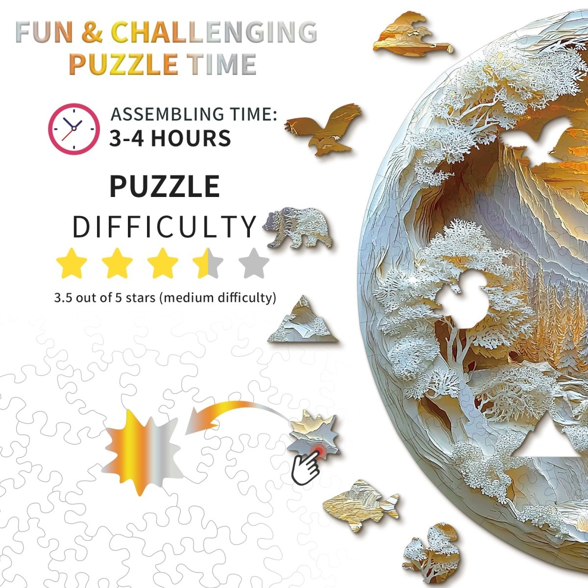 Sunrise in the East Wooden Jigsaw Puzzle - KAAYEE Puzzle