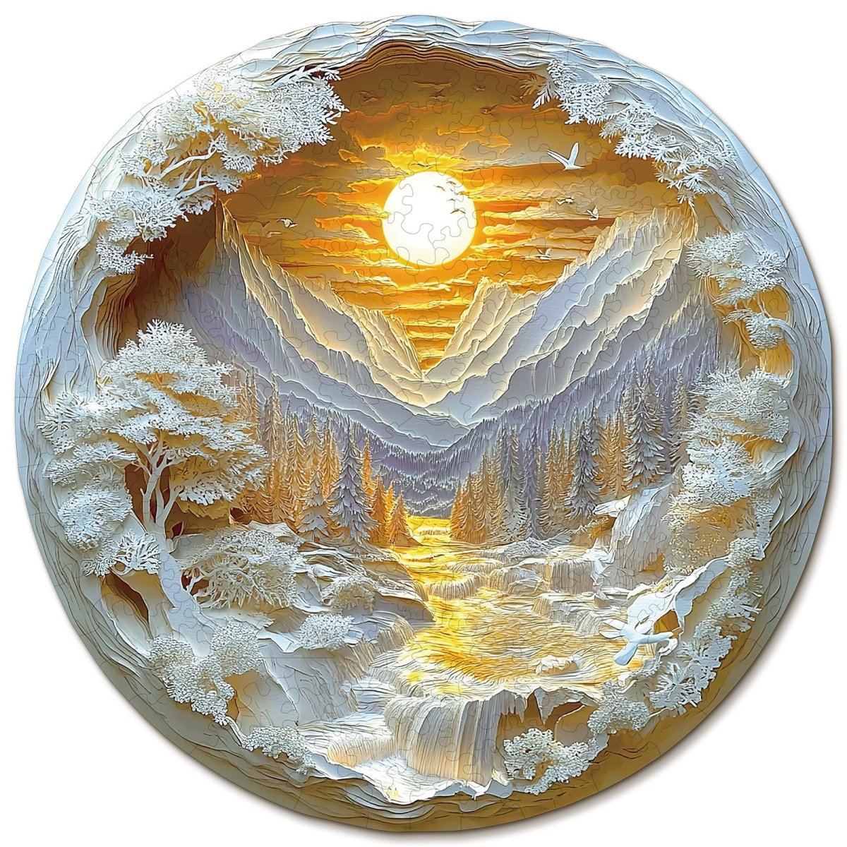 Sunrise in the East Wooden Jigsaw Puzzle - KAAYEE Puzzle