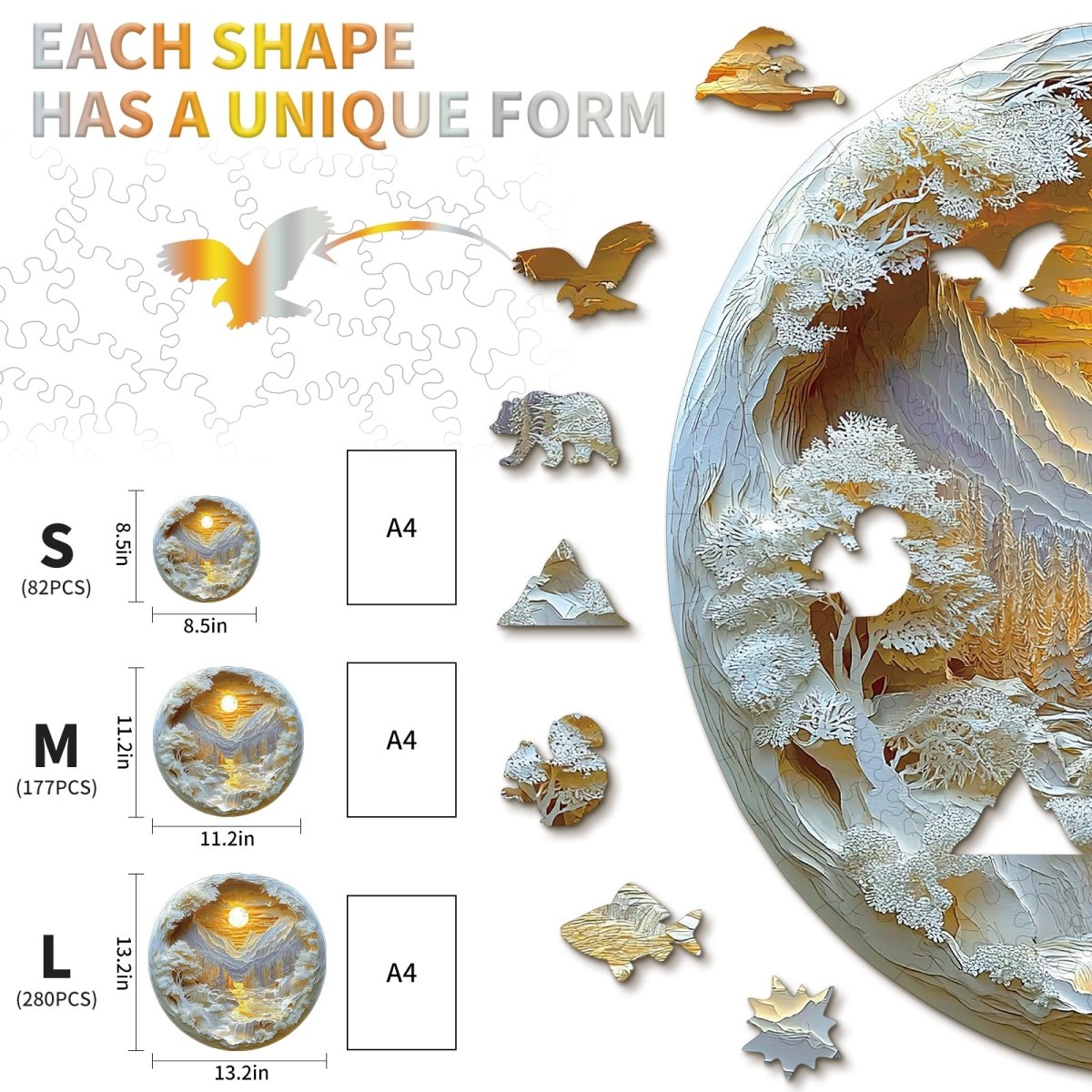 Sunrise in the East Wooden Jigsaw Puzzle - KAAYEE Puzzle