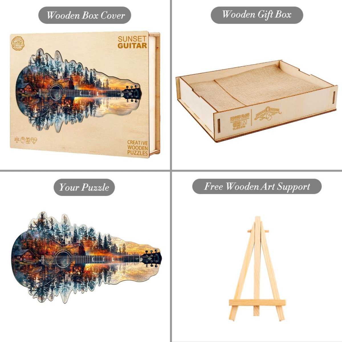 Sunset guitarWooden Jigsaw Puzzle - KAAYEE Puzzle