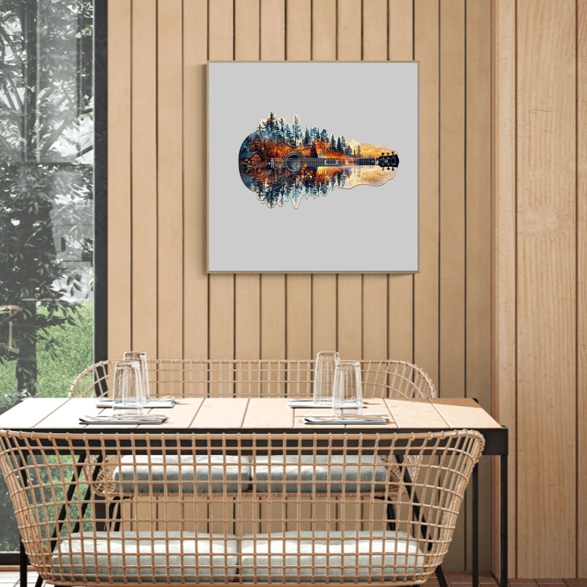 Sunset guitarWooden Jigsaw Puzzle - KAAYEE Puzzle