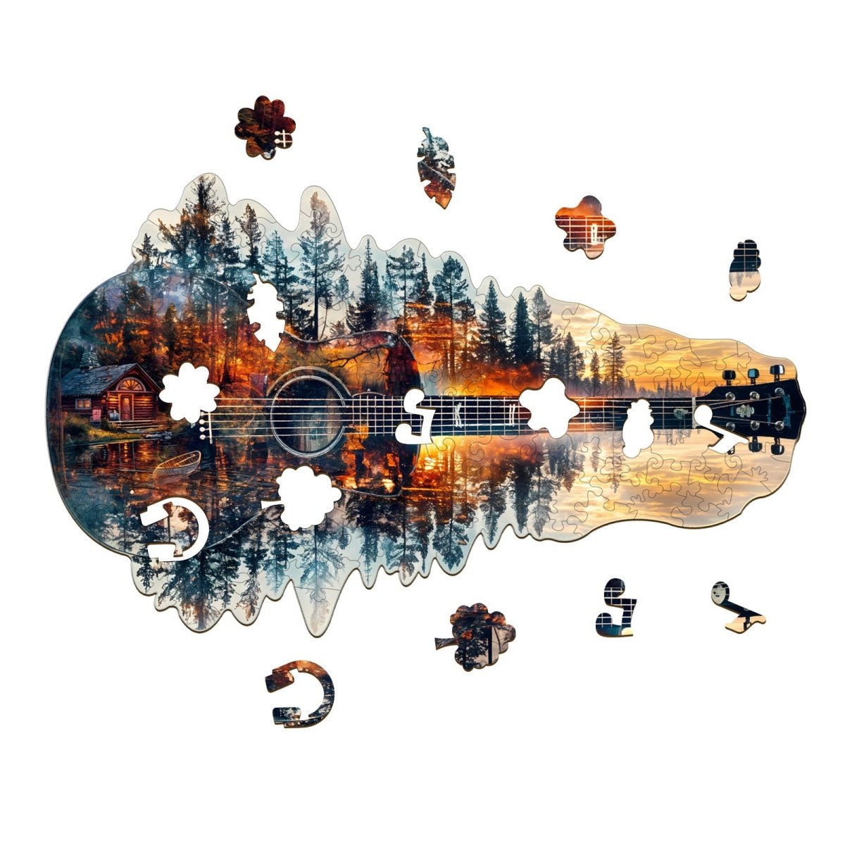 Sunset guitarWooden Jigsaw Puzzle - KAAYEE Puzzle