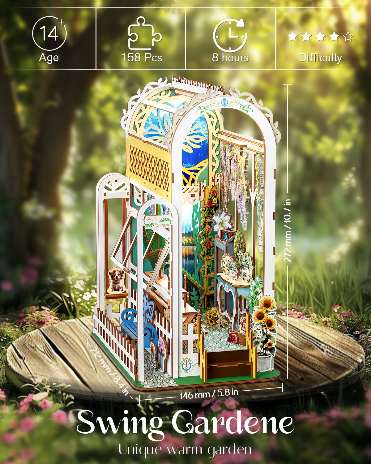 DIY Book Nook Kit,3D Wooden Puzzle