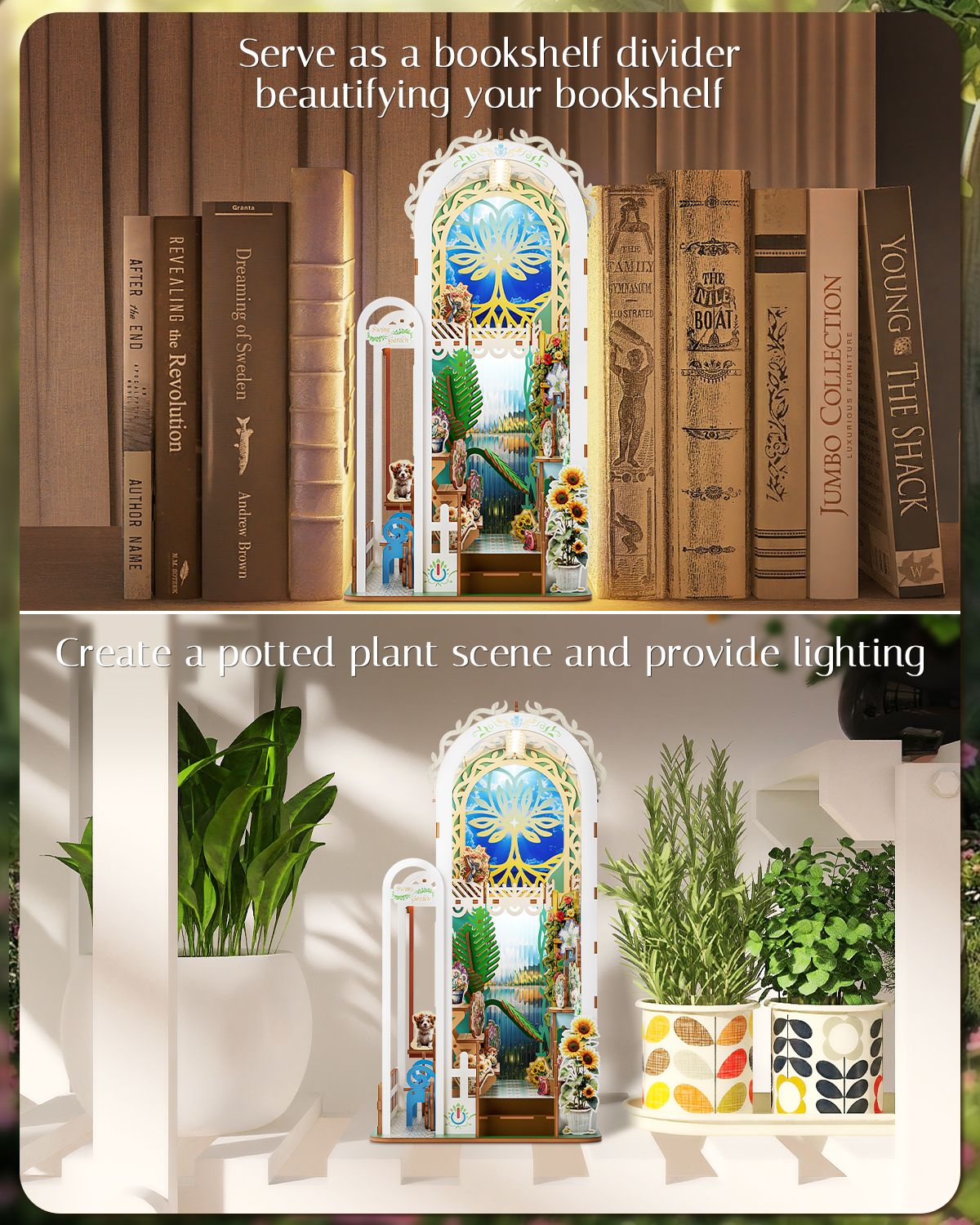 DIY Book Nook Kit,3D Wooden Puzzle