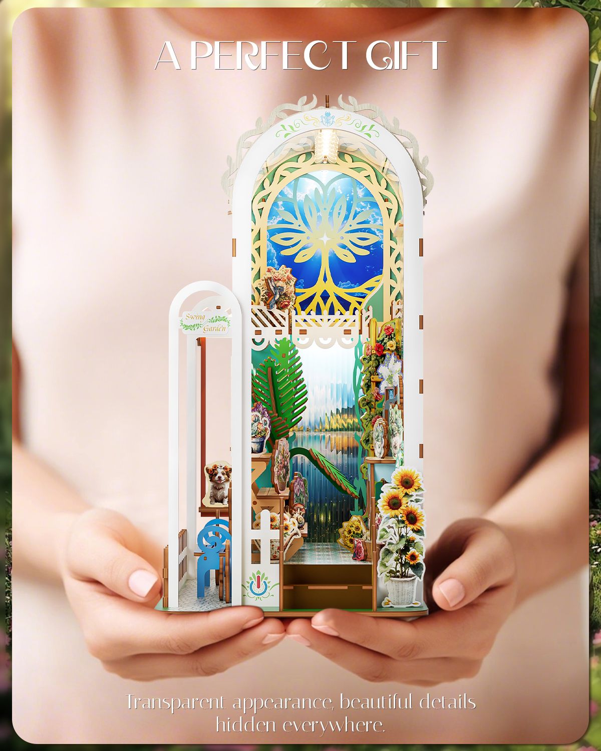 DIY Book Nook Kit,3D Wooden Puzzle