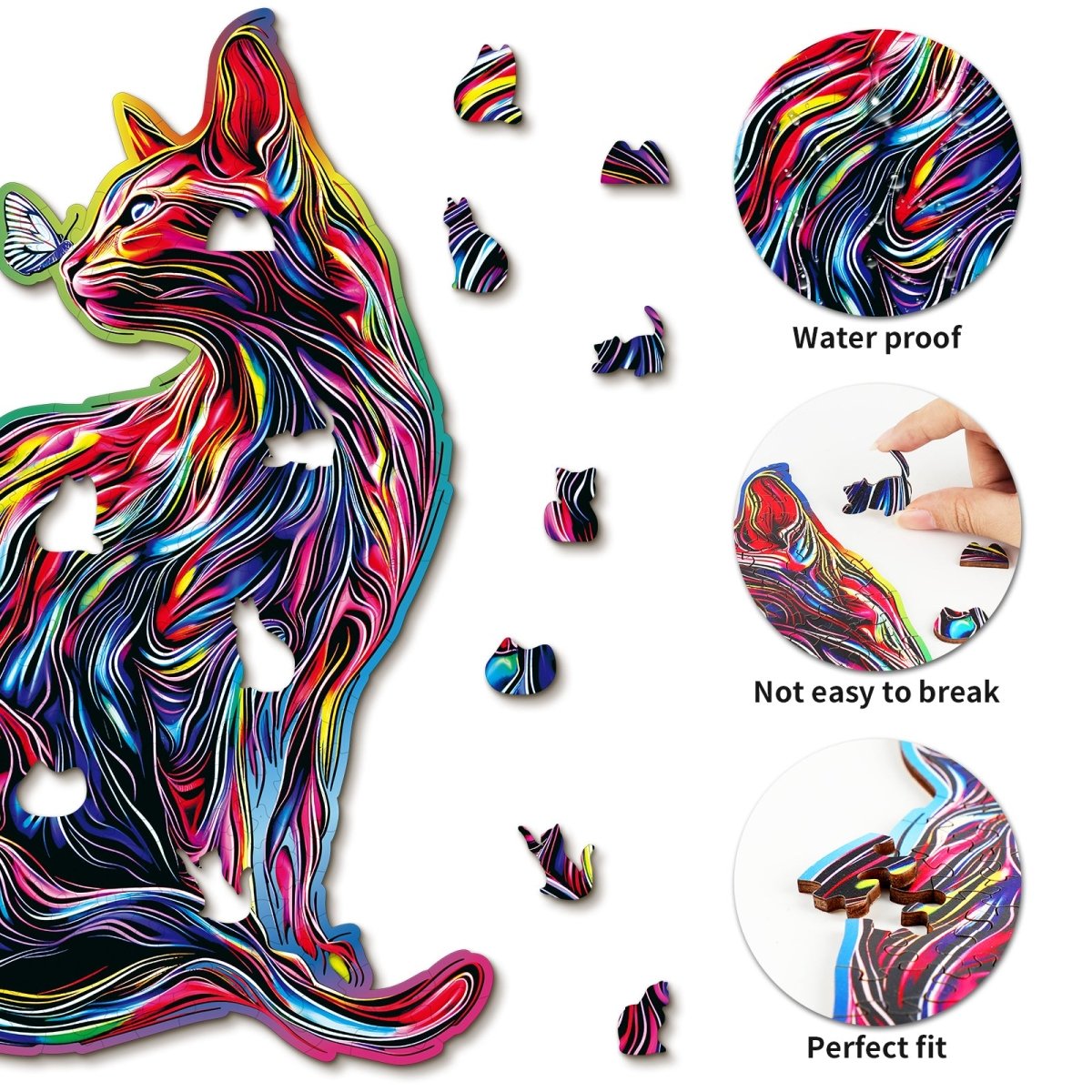 The Dazzing Parent - Child Cat Wooden Jigsaw Puzzle - KAAYEE Puzzle