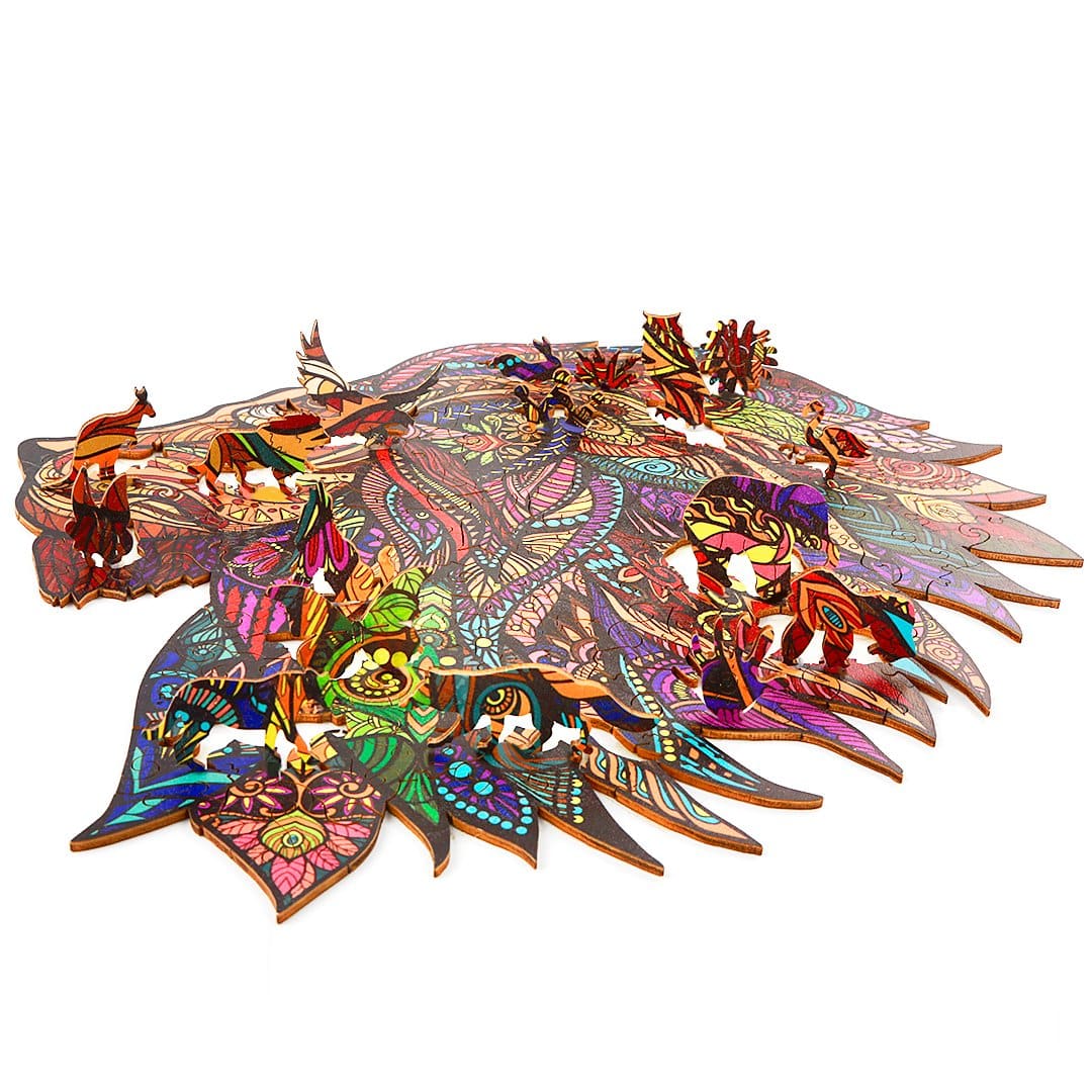 THE JUNGLE KING Wooden Jigsaw Puzzle - KAAYEE Puzzle