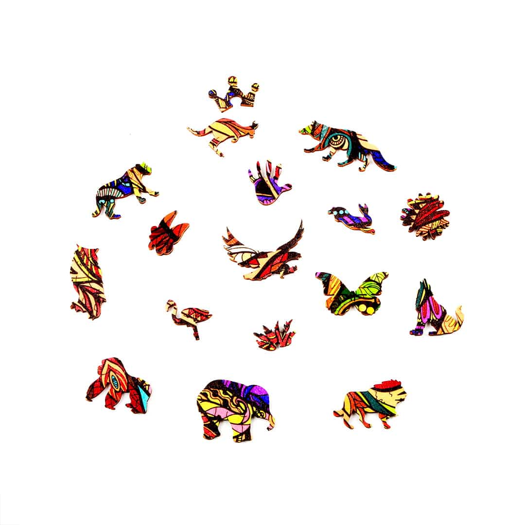 THE JUNGLE KING Wooden Jigsaw Puzzle - KAAYEE Puzzle