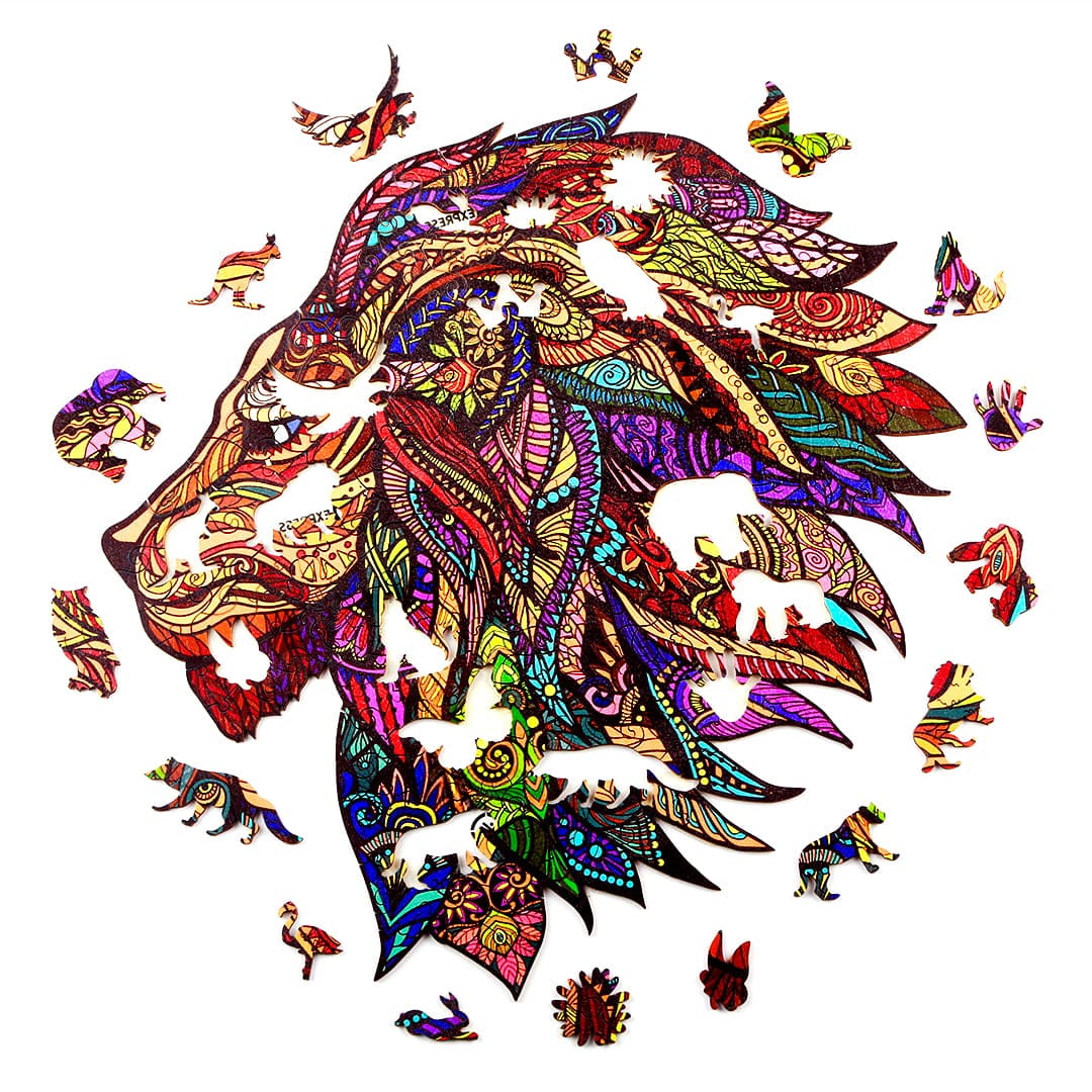 THE JUNGLE KING Wooden Jigsaw Puzzle - KAAYEE Puzzle