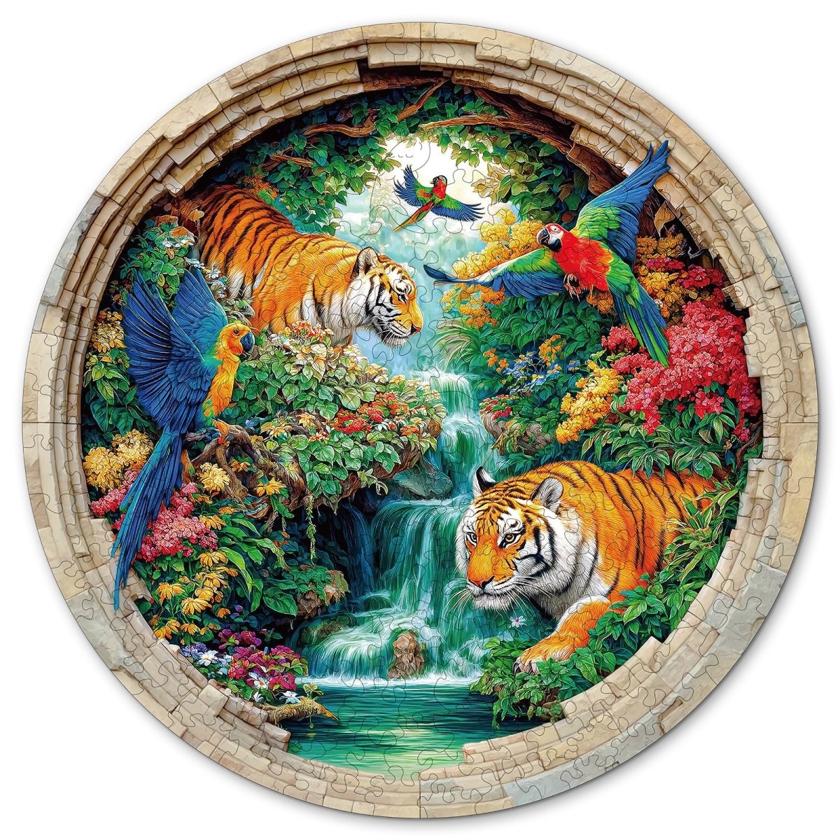 The Tiger Family Wooden Jigsaw Puzzle - KAAYEE Puzzle