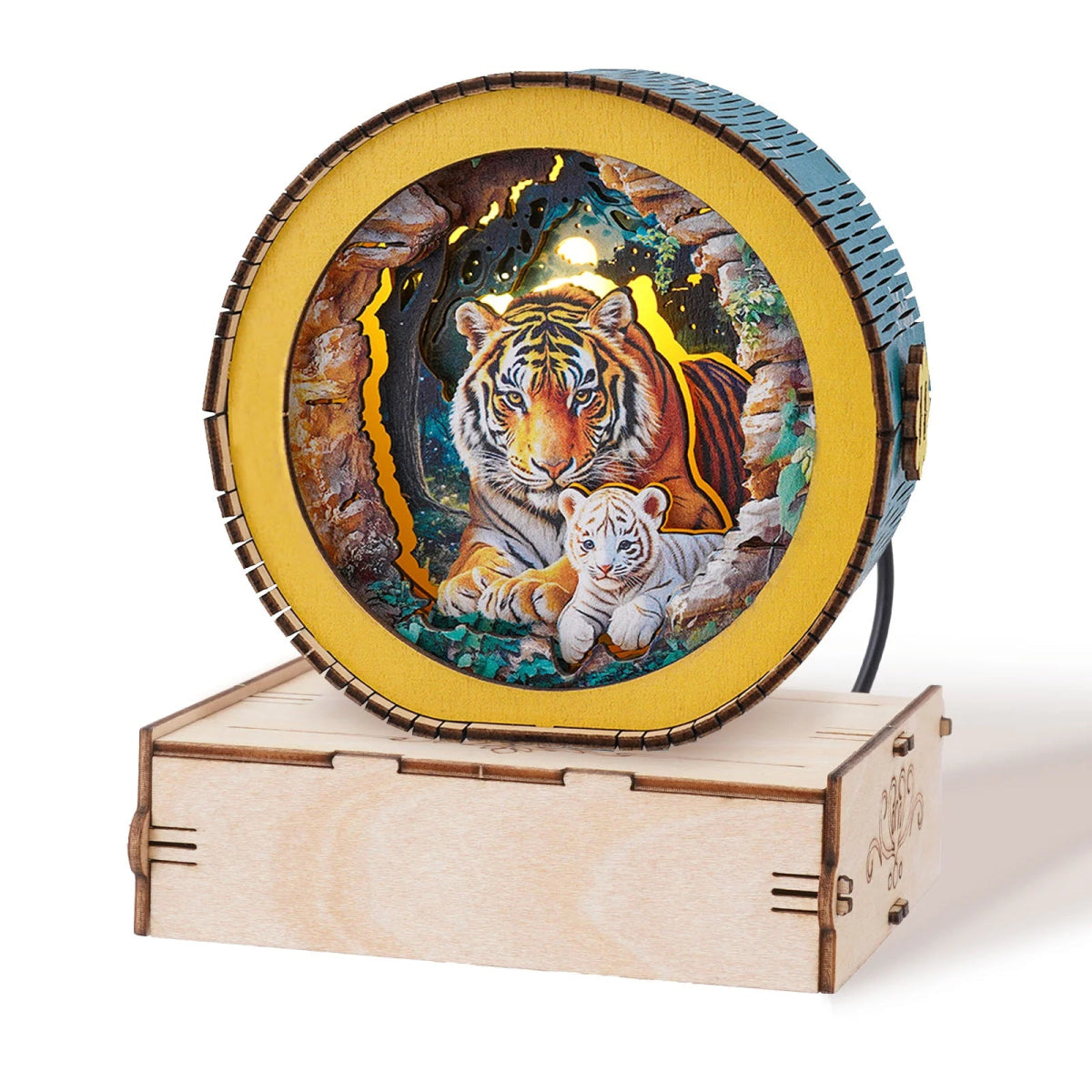 Tiger Mother and Cub Night Light - KAAYEE Puzzle