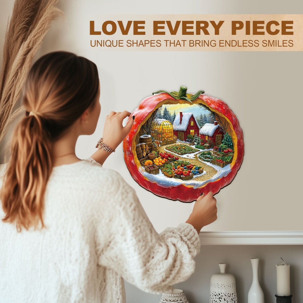 Tomato Winter Farm Wooden Jigsaw Puzzle - KAAYEE Puzzle