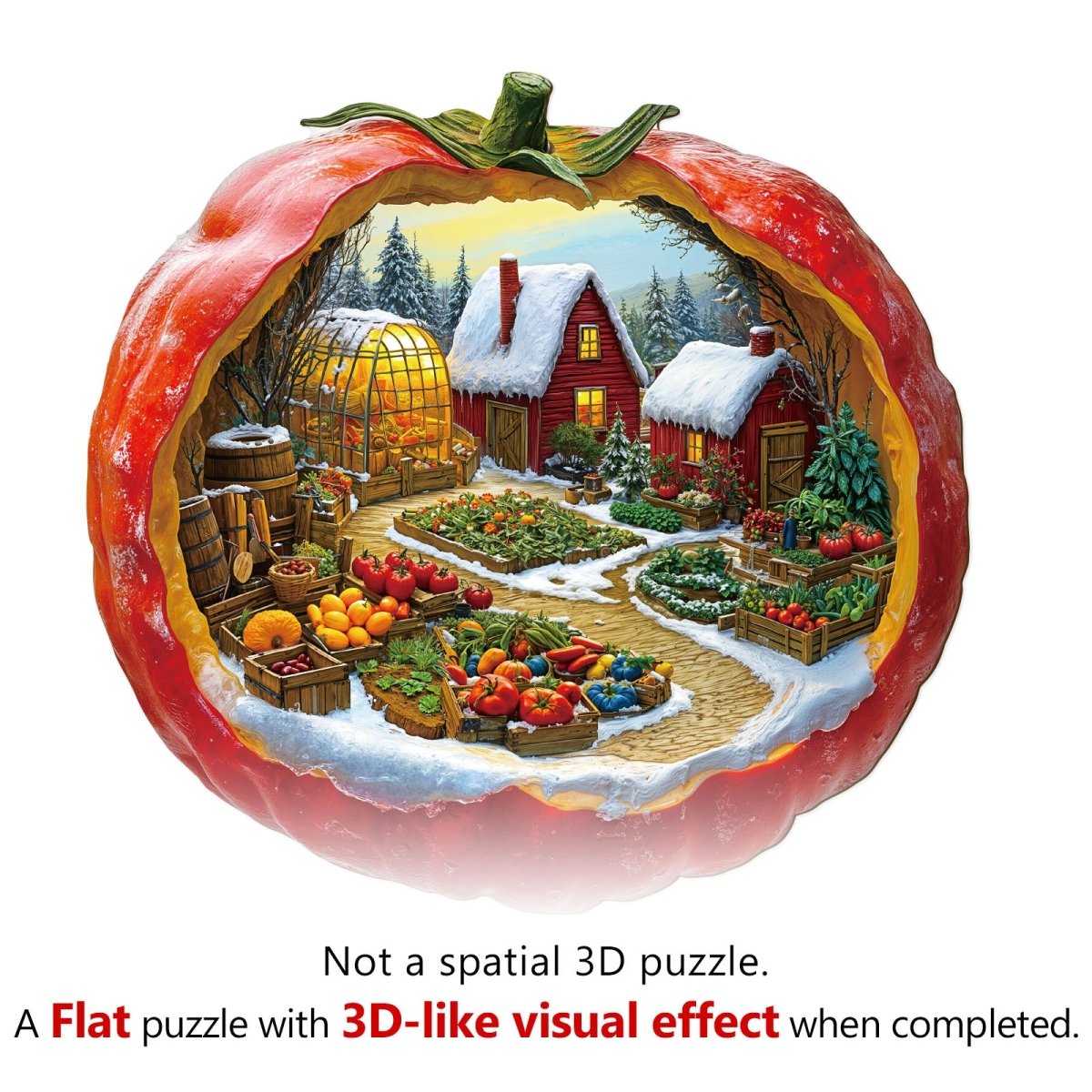 Tomato Winter Farm Wooden Jigsaw Puzzle - KAAYEE Puzzle