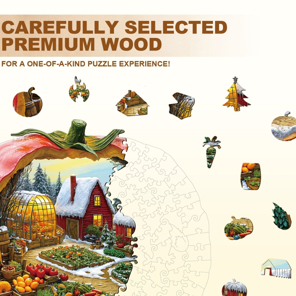 Tomato Winter Farm Wooden Jigsaw Puzzle - KAAYEE Puzzle
