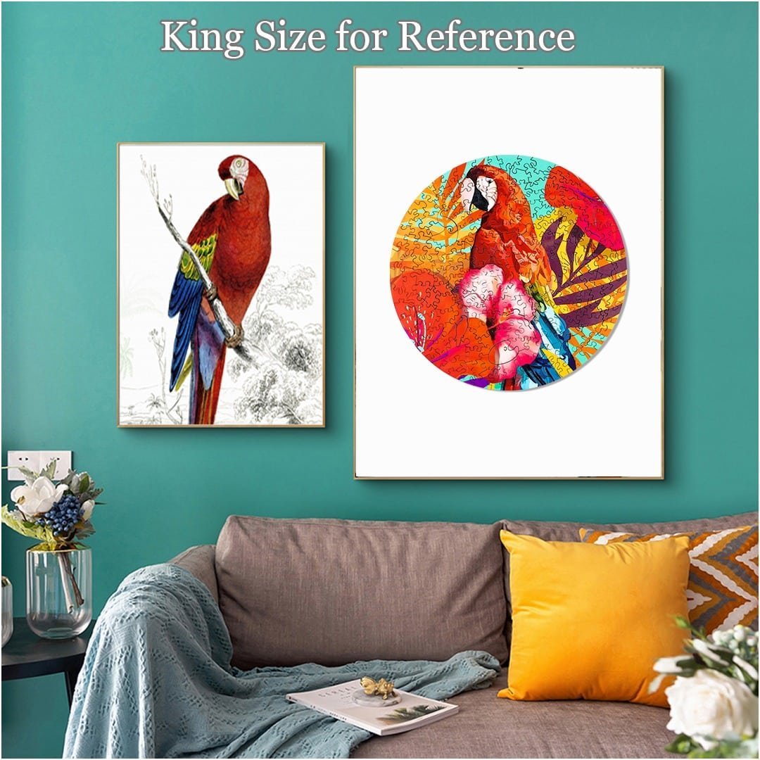 TROPICAL PARROT Wooden Jigsaw Puzzle - KAAYEE Puzzle