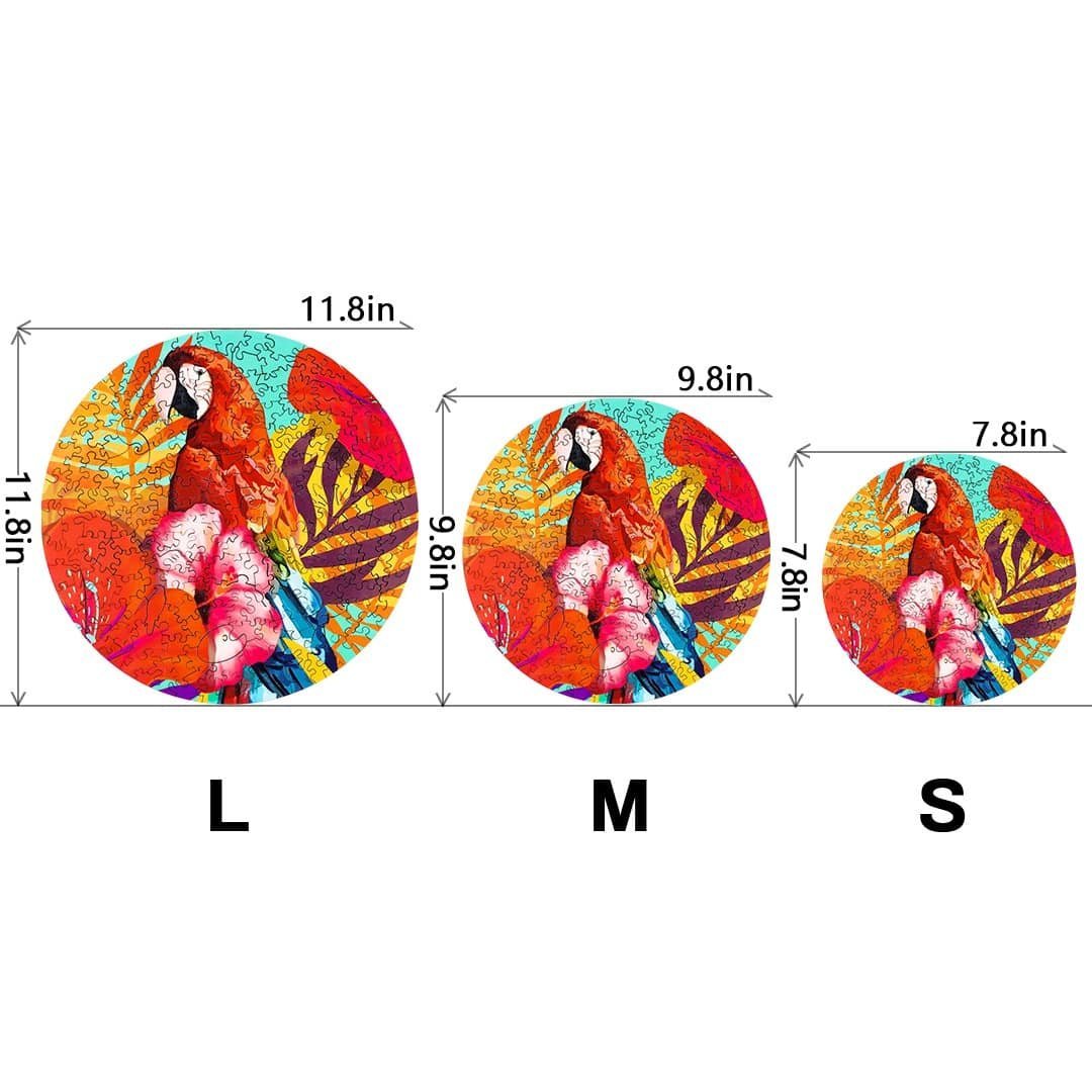 TROPICAL PARROT Wooden Jigsaw Puzzle - KAAYEE Puzzle