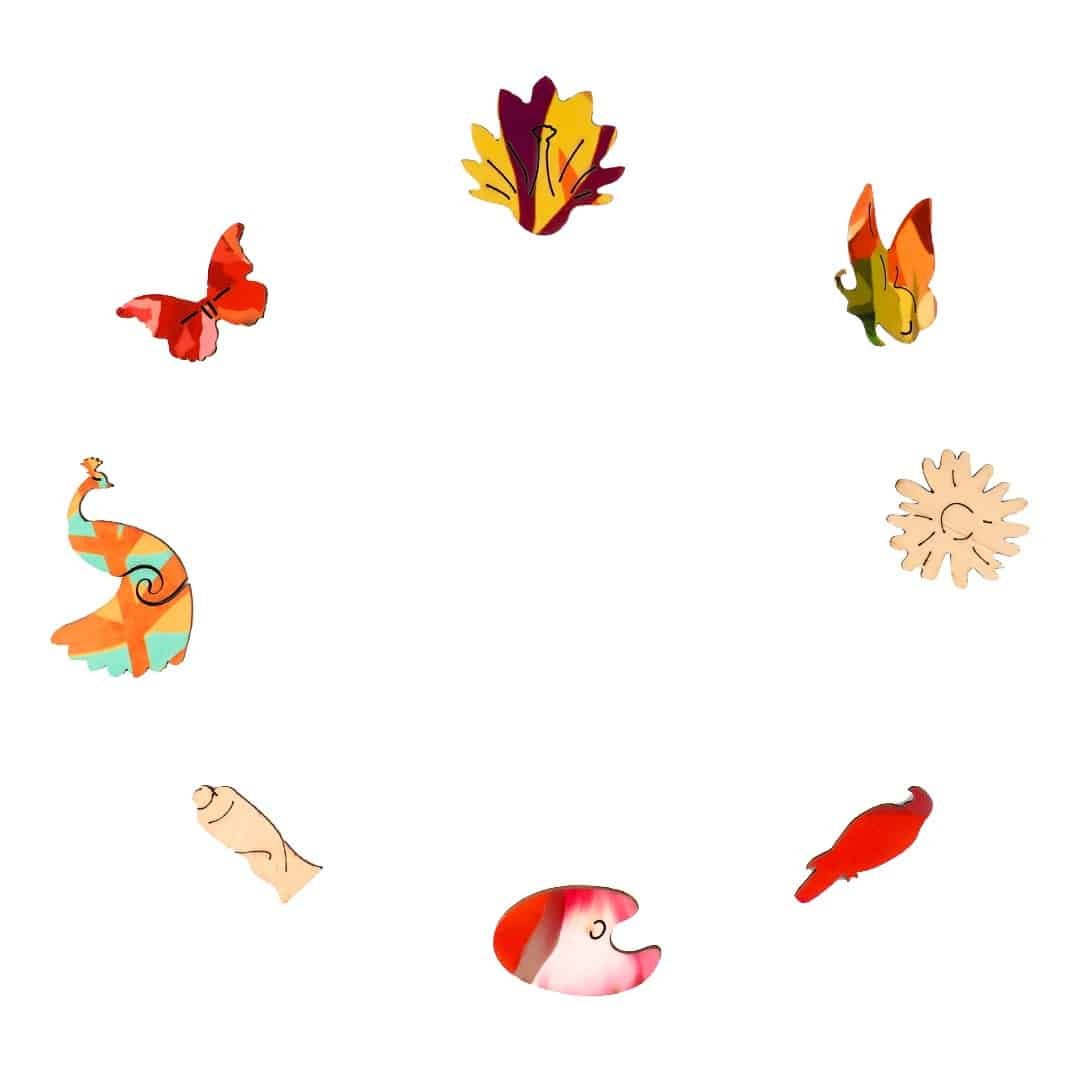 TROPICAL PARROT Wooden Jigsaw Puzzle - KAAYEE Puzzle
