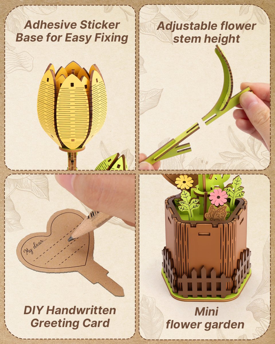 Tulip DIY Wooden Flower - KAAYEE Puzzle