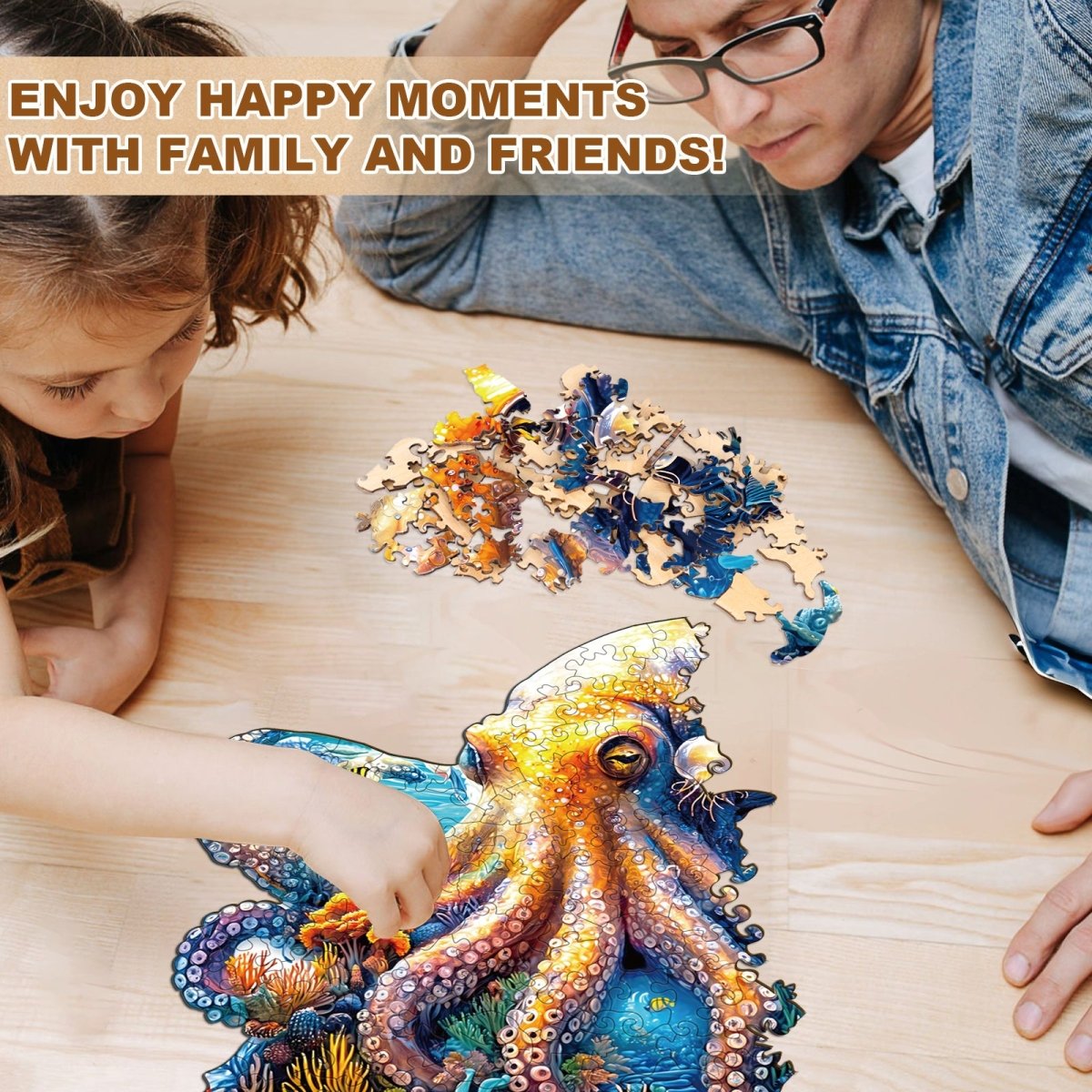 Underwater world - octopus Wooden Jigsaw Puzzle - KAAYEE Puzzle