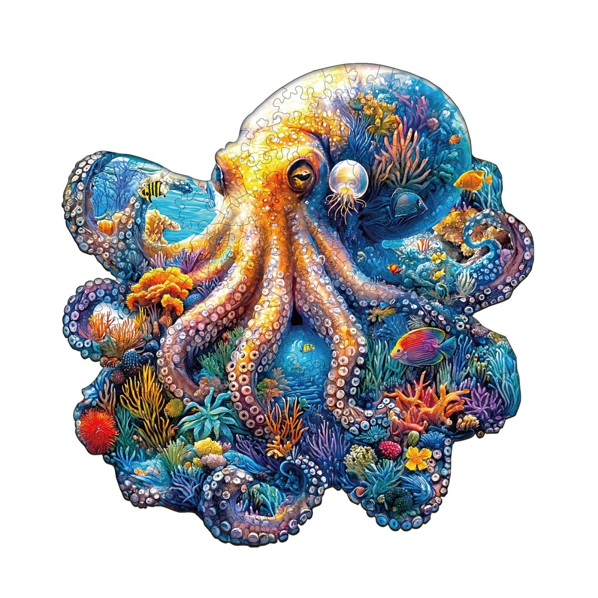 Underwater world - octopus Wooden Jigsaw Puzzle - KAAYEE Puzzle