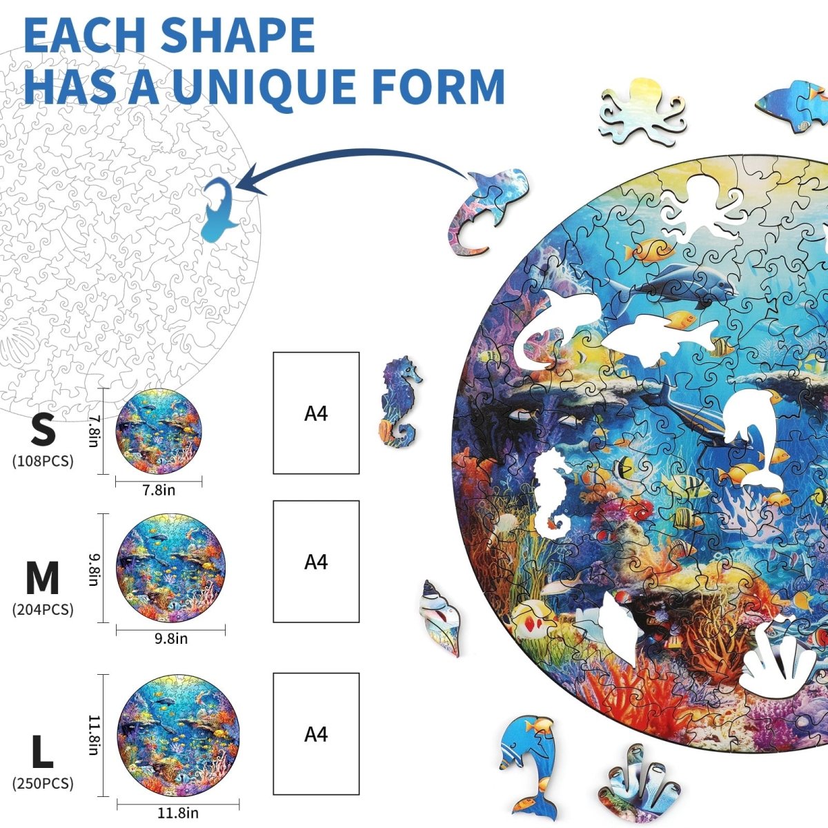 Underwater World Wooden Jigsaw Puzzle - KAAYEE Puzzle