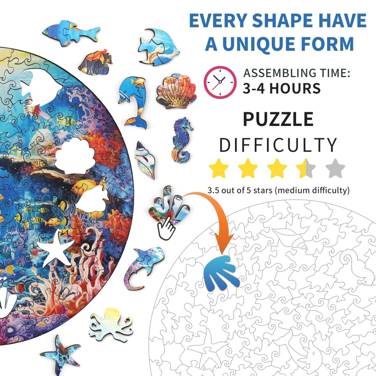 Underwater World Wooden Jigsaw Puzzle - KAAYEE Puzzle