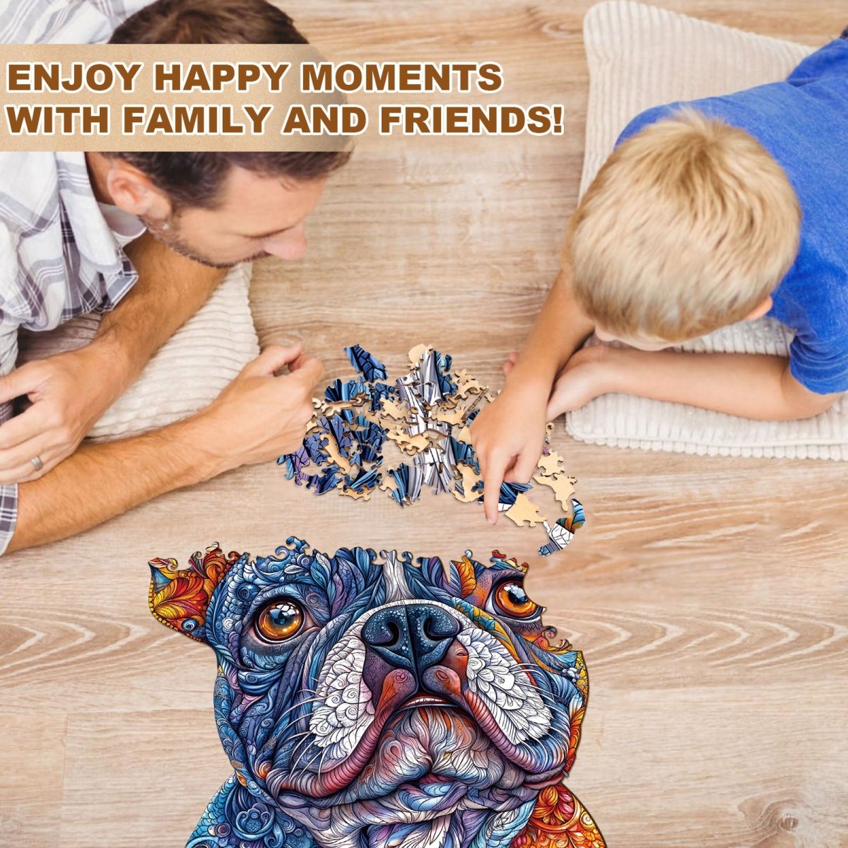 Vivid Bulldog Wooden Jigsaw Puzzle - KAAYEE Puzzle