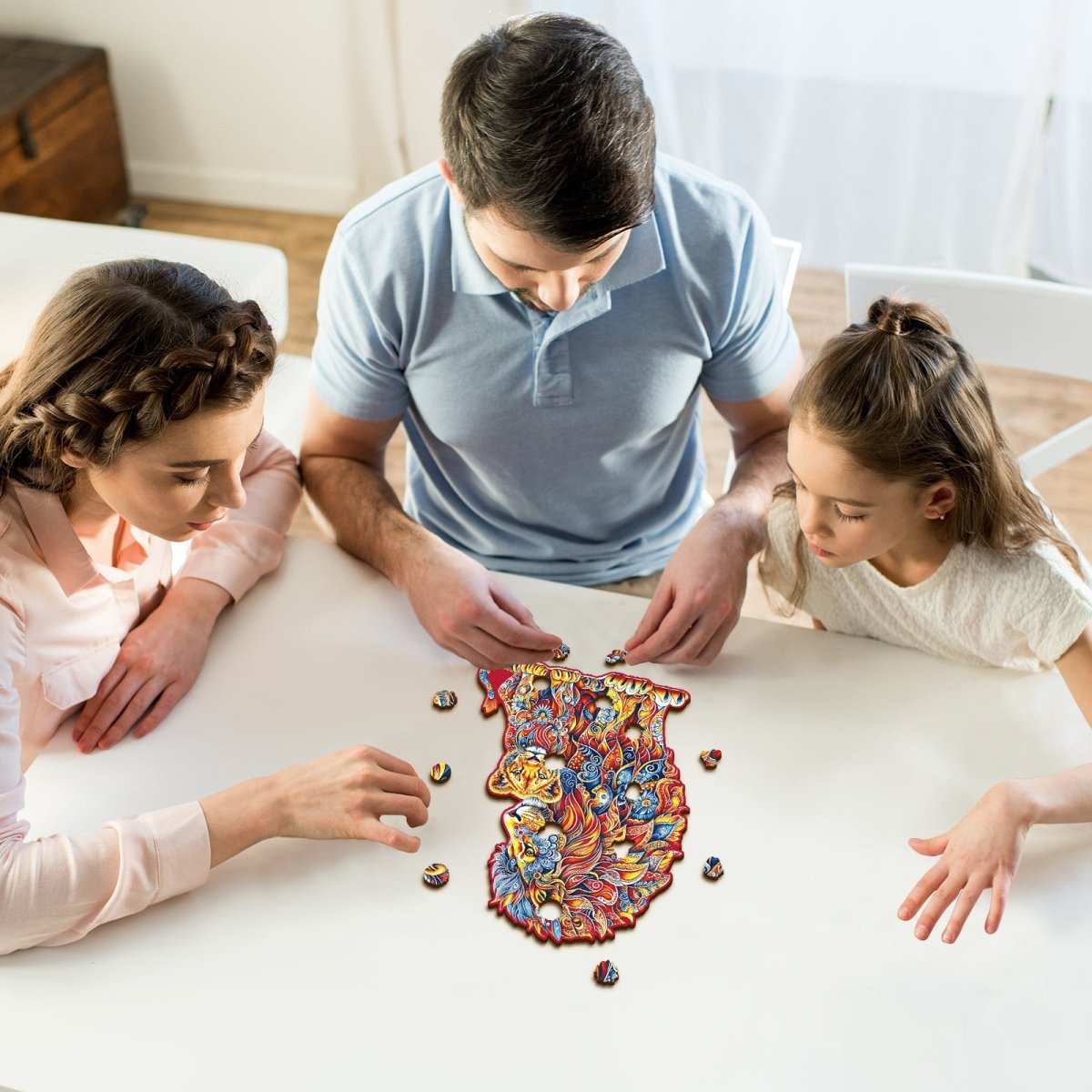 Warm Parent - Child Lion Wooden Jigsaw Puzzle - KAAYEE Puzzle