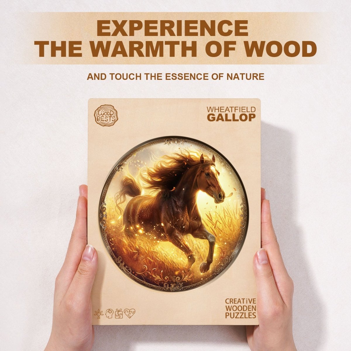 Wheatfield Gallop Wooden Jigsaw Puzzle - KAAYEE Puzzle