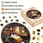 Whiskers Library - 1 Wooden Jigsaw Puzzle - KAAYEE Puzzle