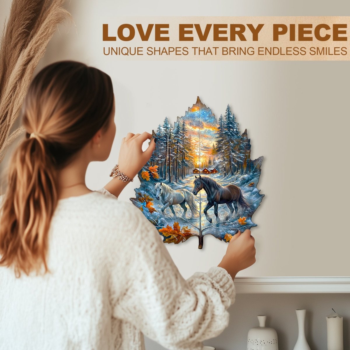 Winter of the stallion Wooden Jigsaw Puzzle - KAAYEE Puzzle